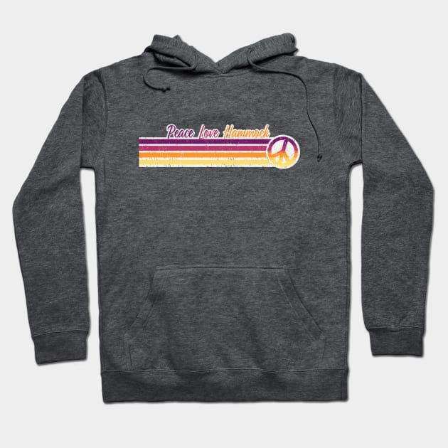 Peace Love Hammock - Sunrise Retro Stripes Hoodie by Jitterfly